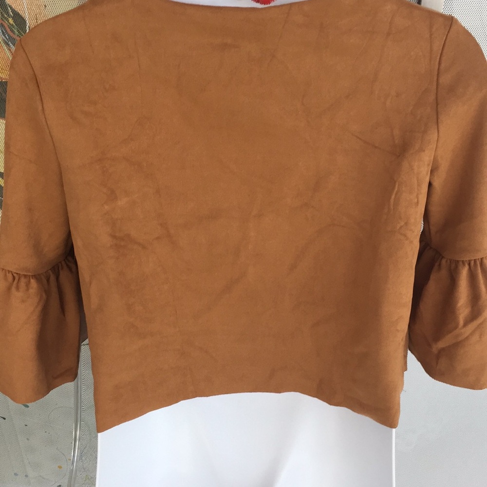 Faux Suede Bell Sleeve Top *LIQUIDATION* - Picture 7 of 8